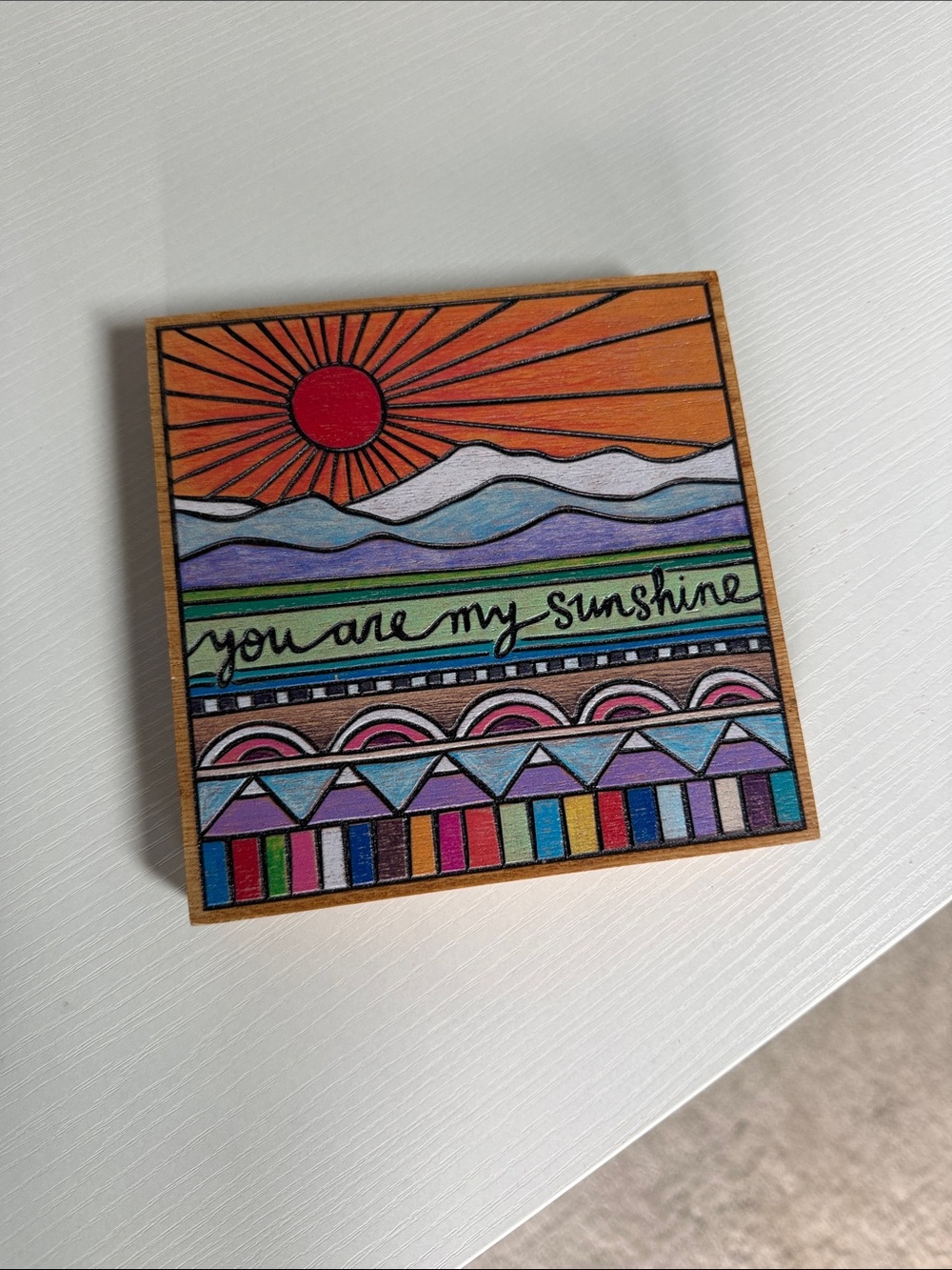 You Are My Sunshine Colorful Sun Art Plaque- wood sign